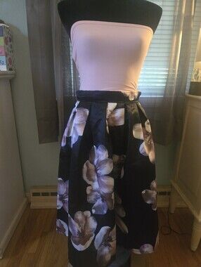 Gorgeous satin floral full skirt